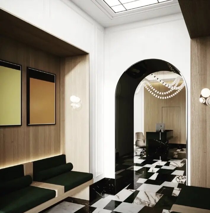 Reception lounge within Empress at 35 Dover Street